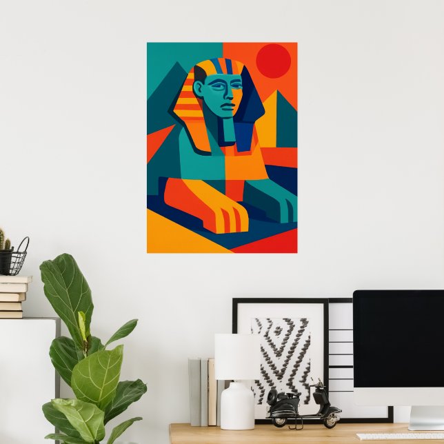 Affiche Art moderne égyptien Sphinx Pop (Bureau à domicile)
