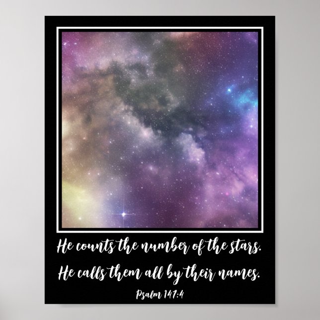 Affiche Art moderne Galaxy Sky Bible Verse (Devant)