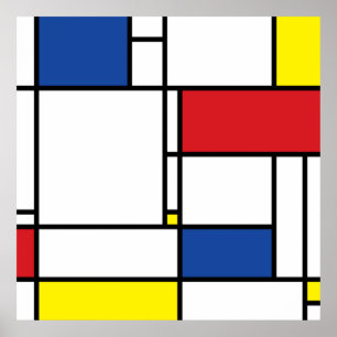 Affiche Art Moderne Géométrique Minimaliste De Stijl Mondr