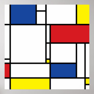 Affiche Art Moderne Géométrique Minimaliste De Stijl Mondr