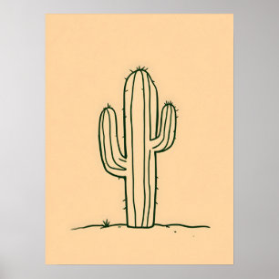 Affiche Art Moderne Minimaliste.Oasis Désert