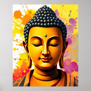Affiche Art moderne Peinture numérique de Bouddha Gautam