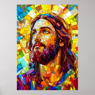 Affiche Art mosaïque Jésus Christ