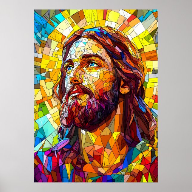 Affiche Art mosaïque Jésus Christ (Devant)