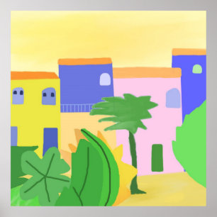 Affiche Art multicolore mexicain peint par l'artiste leo