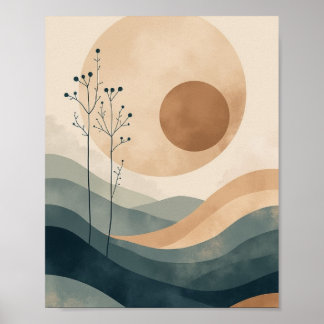 Affiche Art mur Abstrait d'inspiration zen avec lignes dou