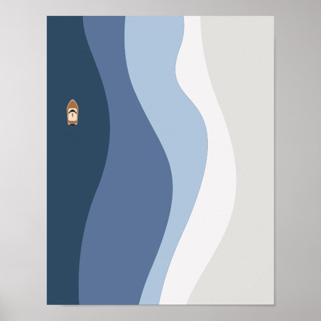 Affiche Art Mur des vagues de l'océan Abstrait (Devant)