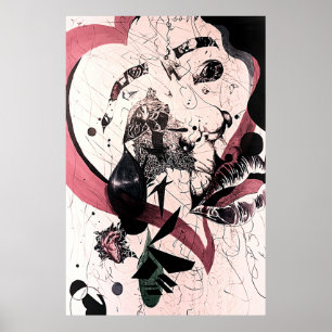 Affiche Art Mur Expressionniste Abstrait : Médias mixtes