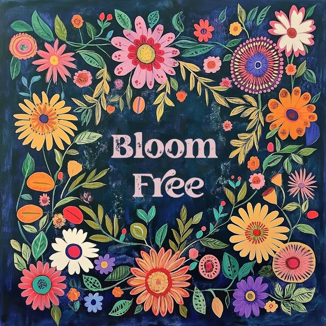 Affiche Art Mur Mur Cute Pour Filles - Fleurs Folk Florale (Créateur téléchargé)