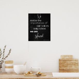 Affiche Art Mur noir et blanc   Décor des droits de la fem