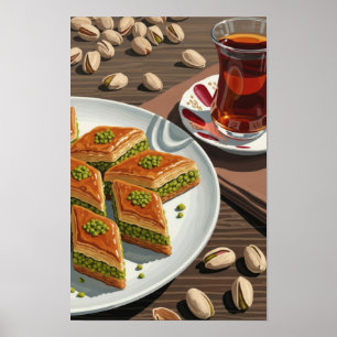 Affiche Art mural. Pistachio baklava.