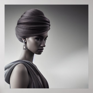 Affiche Art noir et blanc Portrait monochrome