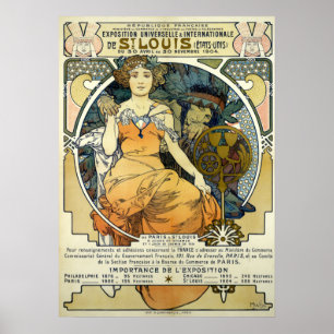 Affiche Art nouveau 1904 Exposition mondiale par Alphonse