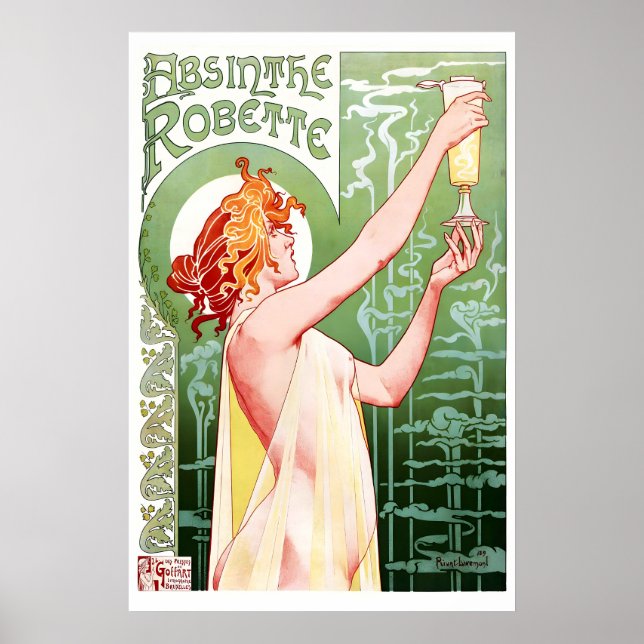 Affiche Art Nouveau Absinthe Robette Boissons Vint (Devant)