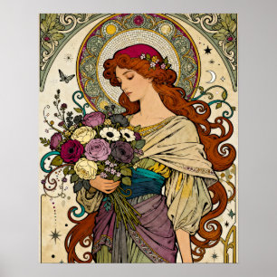 Affiche Art Nouveau avec chevalet