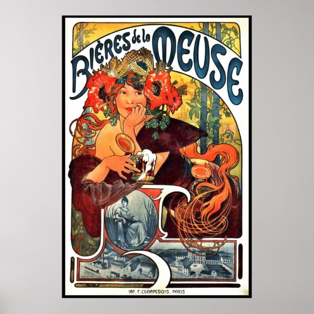 Affiche Art Nouveau Bière Ad 1897 (Devant)