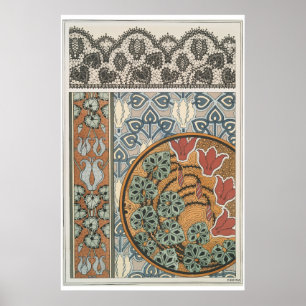 Affiche Art nouveau Cyclamen floral élégant Eugene Grasset
