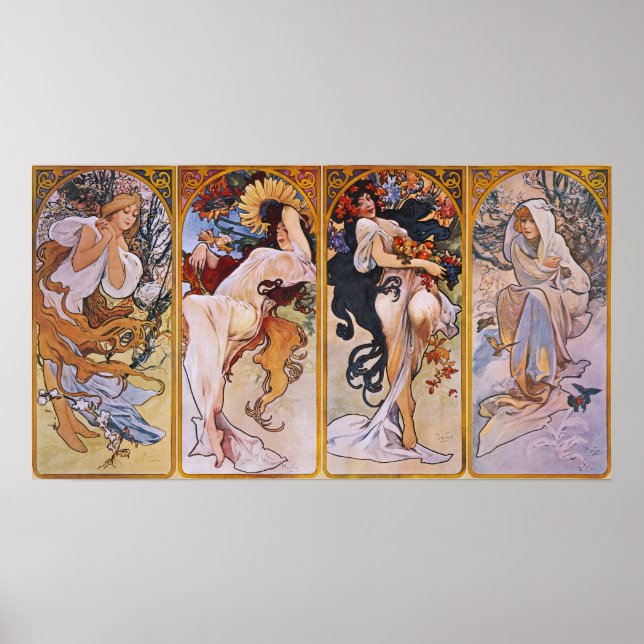Affiche Art Nouveau d'Alphonse Mucha "Les Quatre S (Devant)