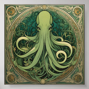 Affiche Art nouveau de Cthulhu