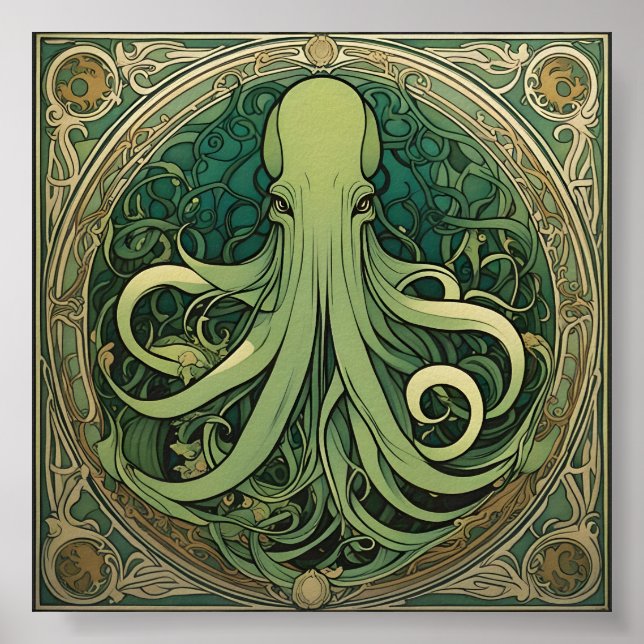 Affiche Art nouveau de Cthulhu (Devant)
