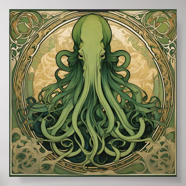 Affiche Art nouveau de Cthulhu (Devant)