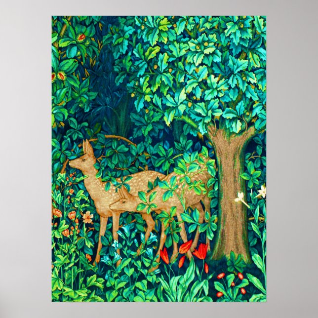 Affiche Art Nouveau Forest Deer Tapestry (Devant)
