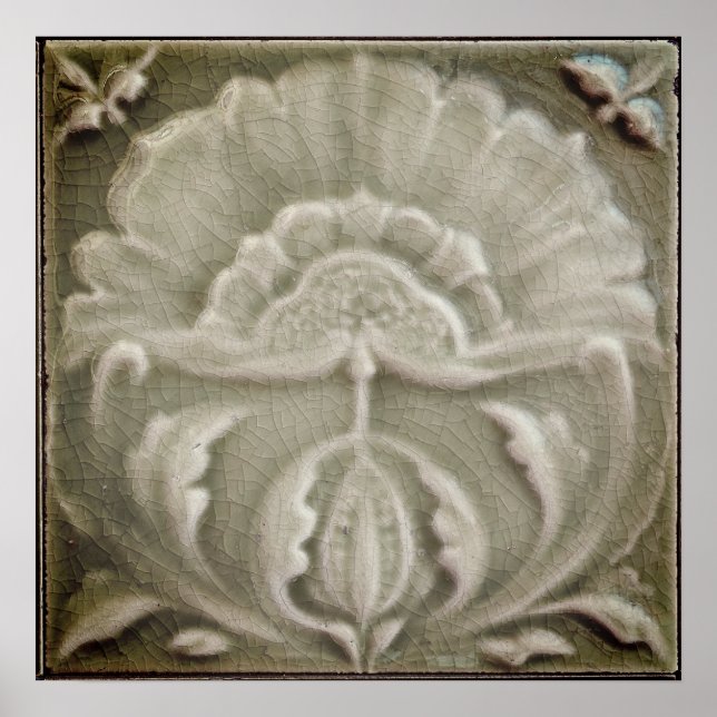 Affiche Art nouveau jongendstil carreaux de fleurs finitio (Devant)