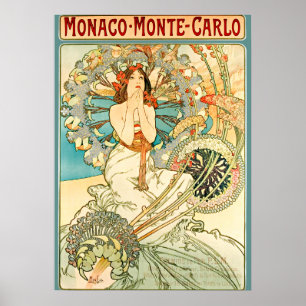 Affiche Art Nouveau Monaco Monte Carlo par Alphonse Mucha