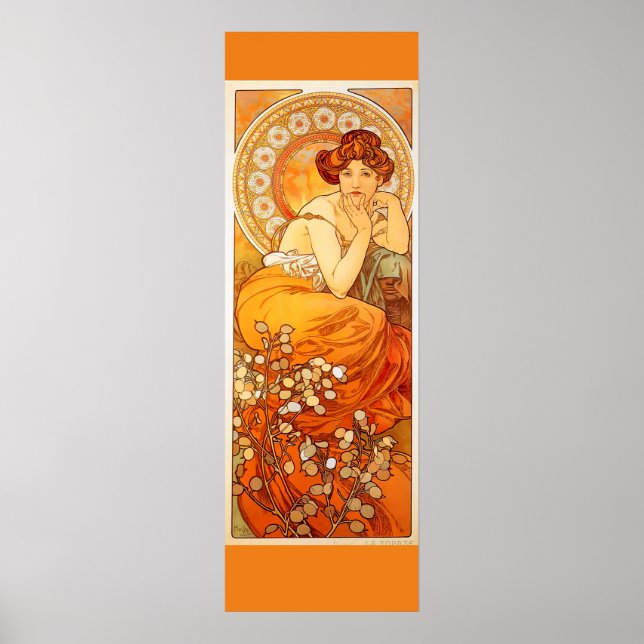 Affiche Art Nouveau par Alfons Mucha. (Devant)