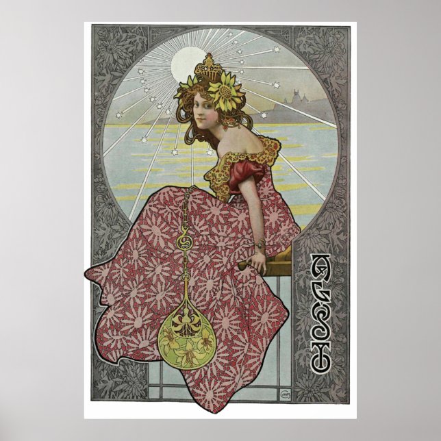 Affiche Art Nouveau par Alphonse Mucha (Devant)