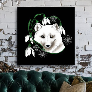 Affiche Art Nouveau Renard blanc arctique