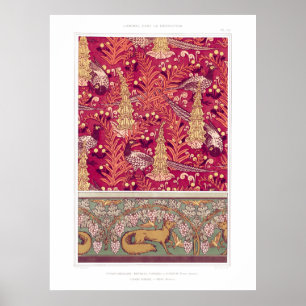 Affiche Art nouveau renard faisan digitale verneuil