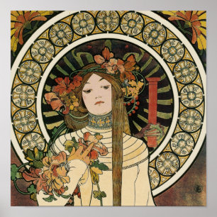 Affiche Art Nouveau Trappistine Mucha Art
