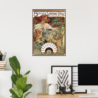 Affiche Art nouveau victorien vintage par Alphonse Mucha