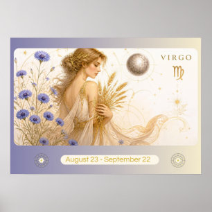 Affiche Art Nouveau Vierge Zodiaque Murale