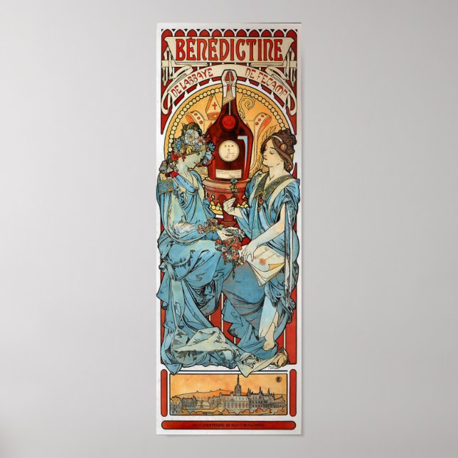 Affiche Art nouveau vintage Bénédictine 1898 Mucha (Devant)