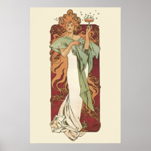 Affiche Art Nouveau vintage, Champagne par Alphonse Mucha