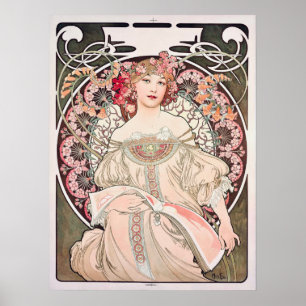 Affiche Art nouveau vintage "Daydream" par Alphonse Mucha