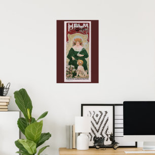 Affiche Art Nouveau vintage Helm Cacao par Privat Livemont