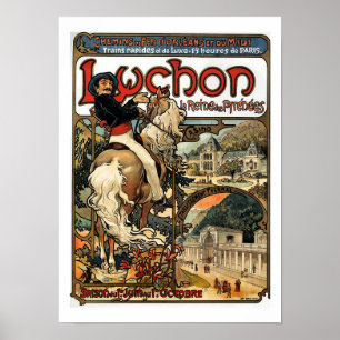 Affiche Art nouveau vintage Luchon 1895 Mucha