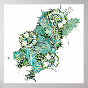 Affiche Art nouveau william morris anenome floral
