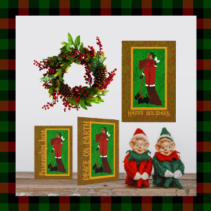 Affiche Art Nouveau William Morris Happy Holidays Retro