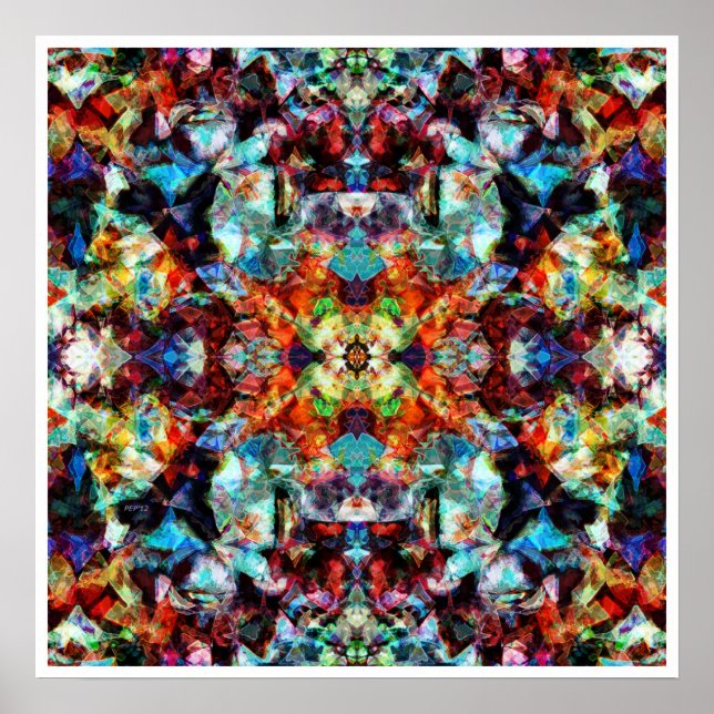 Affiche Art numérique Abstrait coloré (Devant)