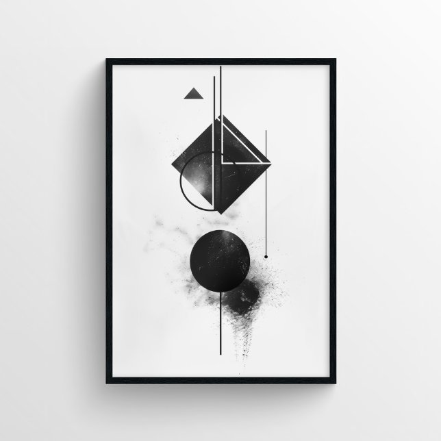 Affiche Art numérique Abstrait moderne en noir et blanc (Créateur téléchargé)