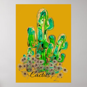 Affiche Art numérique Cactus