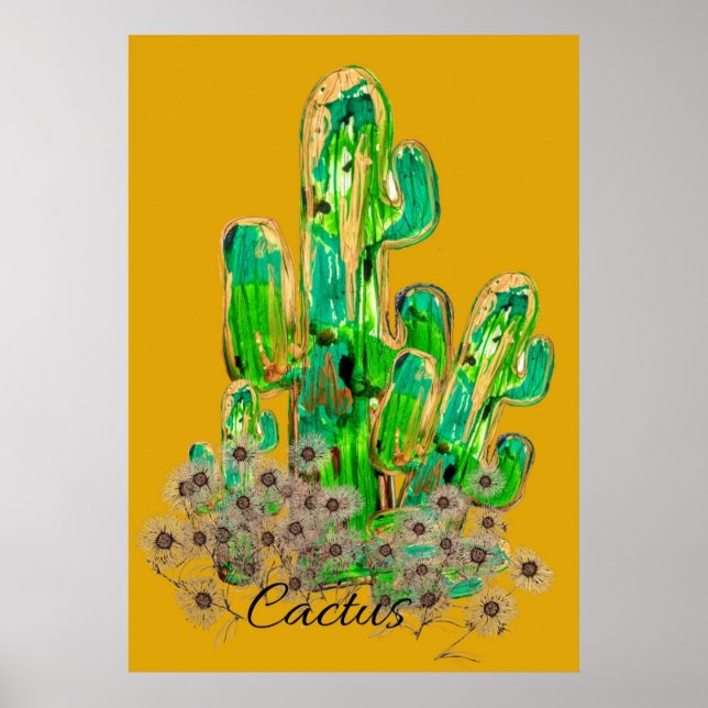 Affiche Art numérique Cactus (Devant)