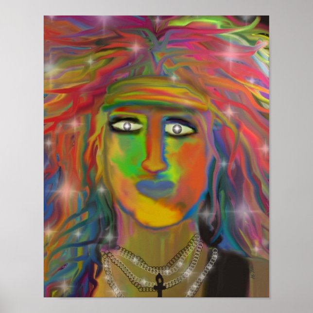 Affiche art numérique "Cheveux Dieu" Imprimer (Devant)