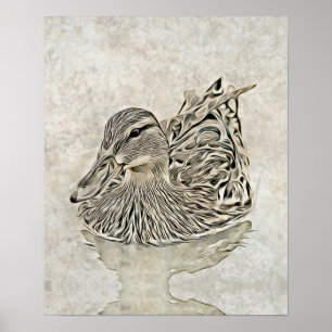 Affiche Art numérique de canard