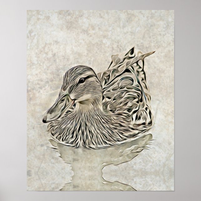 Affiche Art numérique de canard (Devant)