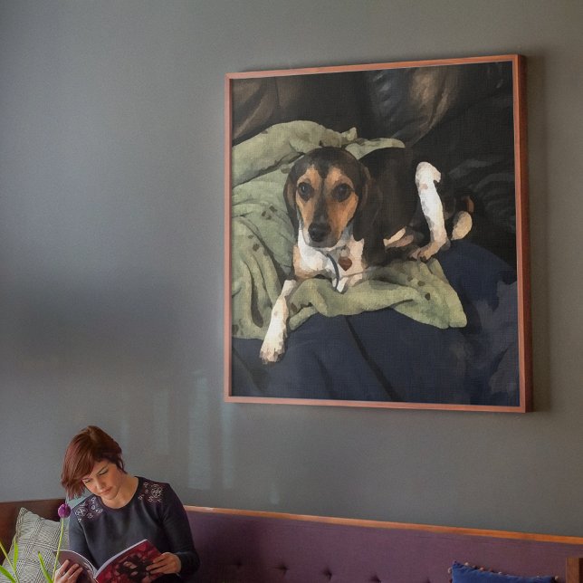 Affiche Art numérique de chiot Beagle croisé (Créateur téléchargé)